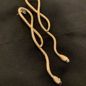 Gold snake earrings